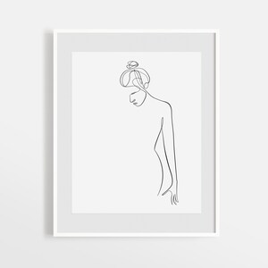Impression de femme dessin au trait nu croquis Printable Wall | Etsy