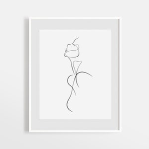 Minimalist Silhouette Girl, Abstract Naked Woman Print, Female Nudity Printable Wall Art, One Line Feminine Figure, Woman Line Drawing Print