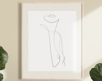 Abstract Body Art, One Line Drawing, Woman Nude Abstract Wall Art, Printable Modern Decor, Woman Print, Body Figure, Minimal Line Sketch.