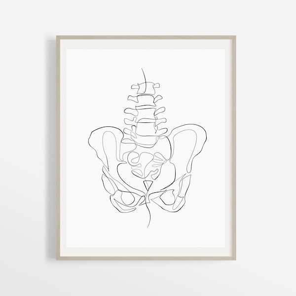 Abstract Chiropractic Art Print, Chiropractor Office Decor, Vertebrae Sketch, Massage Therapist Art, Medical Art, Anatomical Human Wall Art.