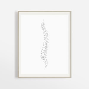 Wirbelsäule Wirbel abstrakte Zeichnung, Chiropraktik Kunstdruck, minimale medizinische Kunst, Anatomie Geschenk, Chiropraktiker Poster, Physiotherapeuten Druck.