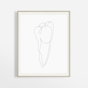 Minimalist Premolar Tooth Art, Molar Drawing Artwork, Dental Printable Wall Art, Teeth Art Print, Abstract Dental Office Art, Dentist Poster