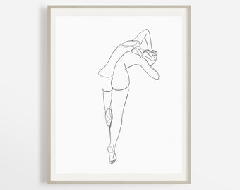 Female Nude Back Drawing, Abstract Woman Body Sketch, One Line Human Art, Minimal Erotica Artwork, Feminine Printable Poster Print.
