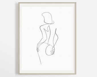 One Line Woman Drawing, Female Back Line Art Illustration, Abstract Nude Printable Art, Minimalist Single Line Body, Simple Figure Sketch