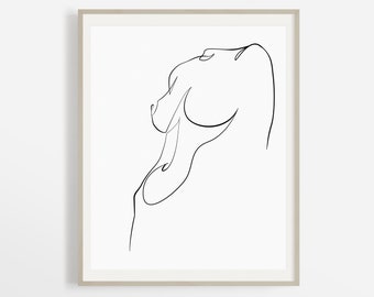 Minimal Nude Line Drawing, Abstract Female Outline Printable, Body Line Art Illustration, Single Line Nudeart, Woman Nude Sketch, Wall Art