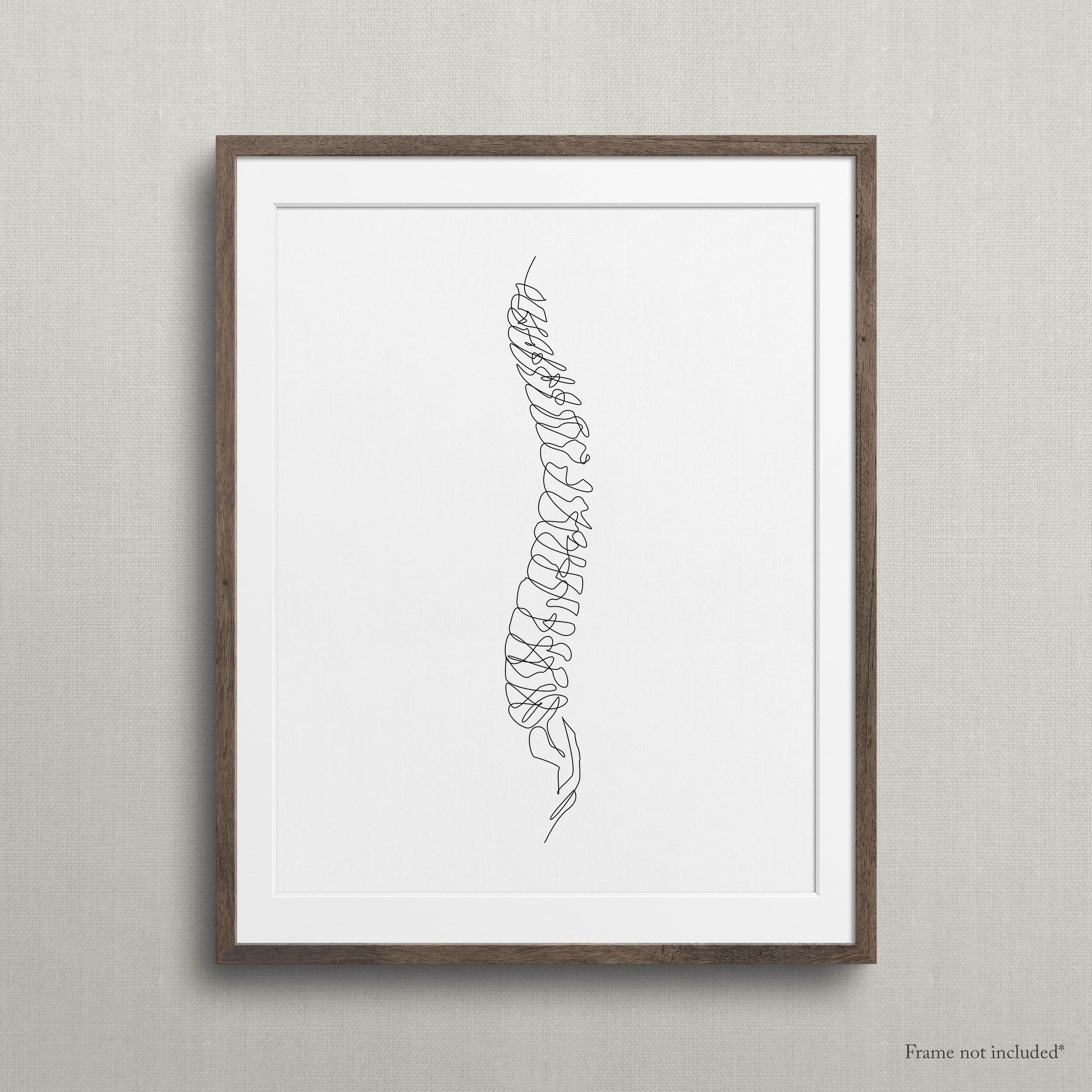 Abstract Spine Art Print, One Line Spinal Cord Drawing, Minimal Medical ...