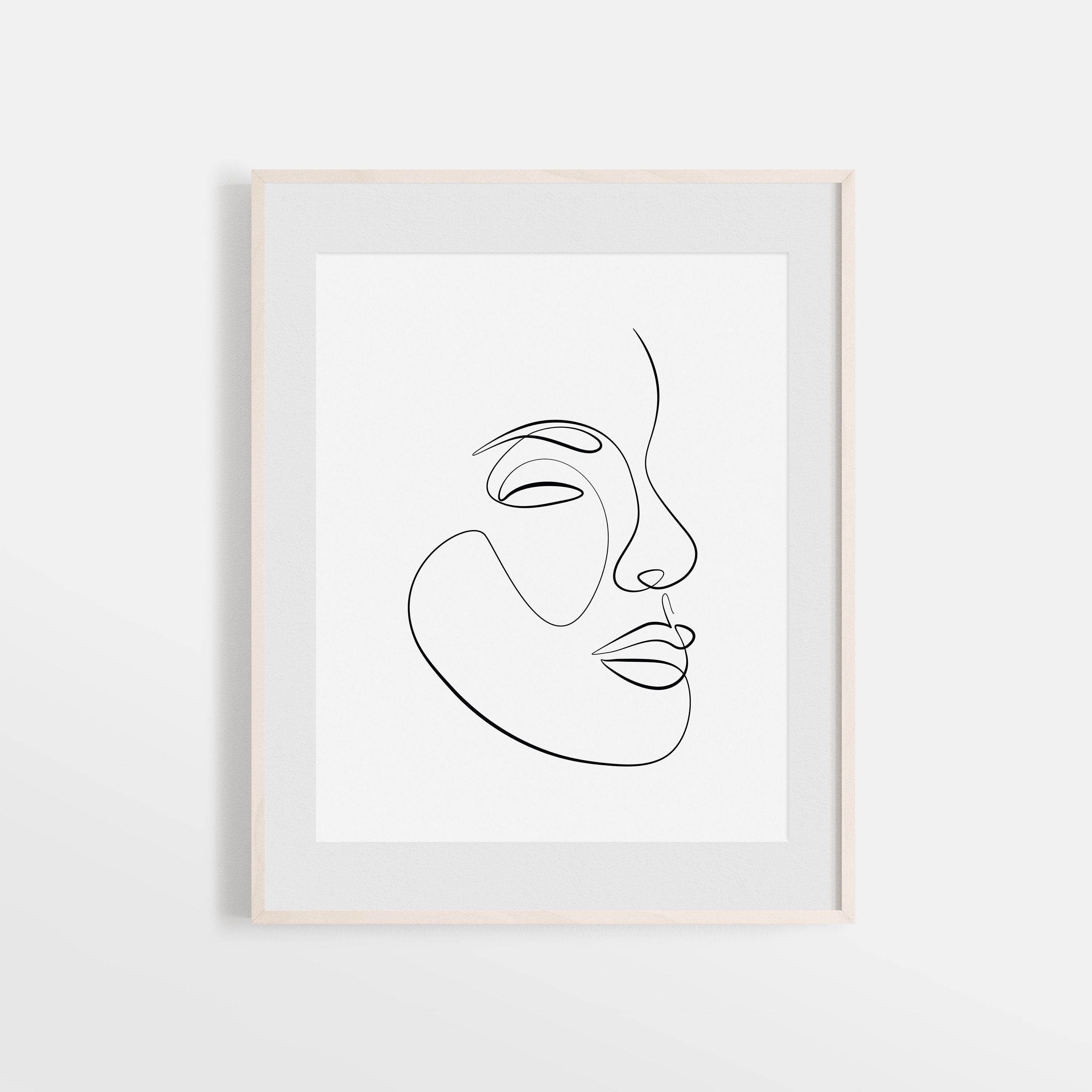 One Line Face Drawing Printable Art Abstract Facial Line Art Etsy
