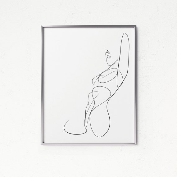 Woman Line Art Drawing, Female Body Sketch, Abstract Erotica, Minimalist  Wall Art, Elegant One Line Print, Black and White Poster, Minimal. -  Hong  Kong