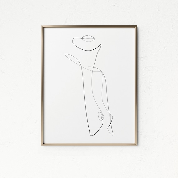 Art De Corps Abstrait Un Dessin Au Trait Femme Nue Mur Abstrait Art Imprimable Décor Moderne Femme Print Corps Figure Croquis De Ligne Minimale