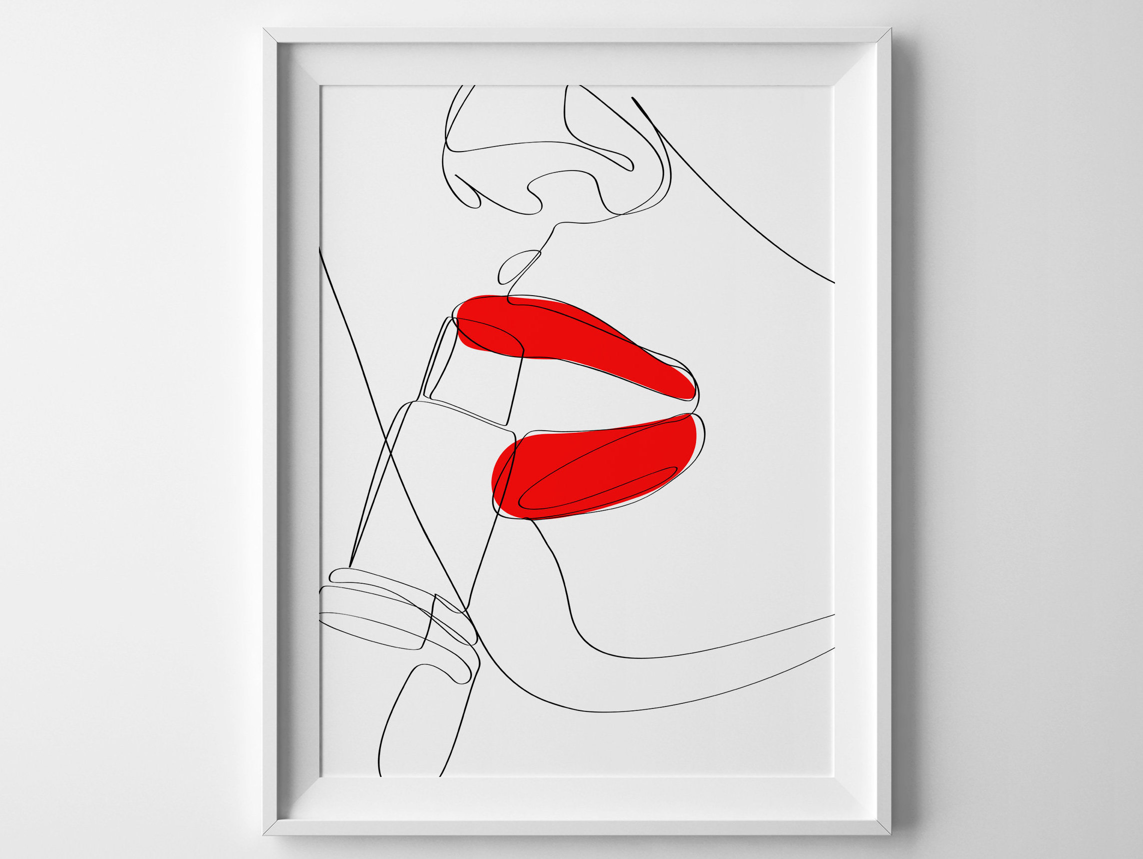 Hand Drawn Illustration. Painting Glossy Red Lips Isolated On White.  Watercolor Sketch Of Female Mouth. Aquarelle Wet Technique. Valentine Day  Theme. Stock Photo, Picture and Royalty Free Image. Image 93206186.