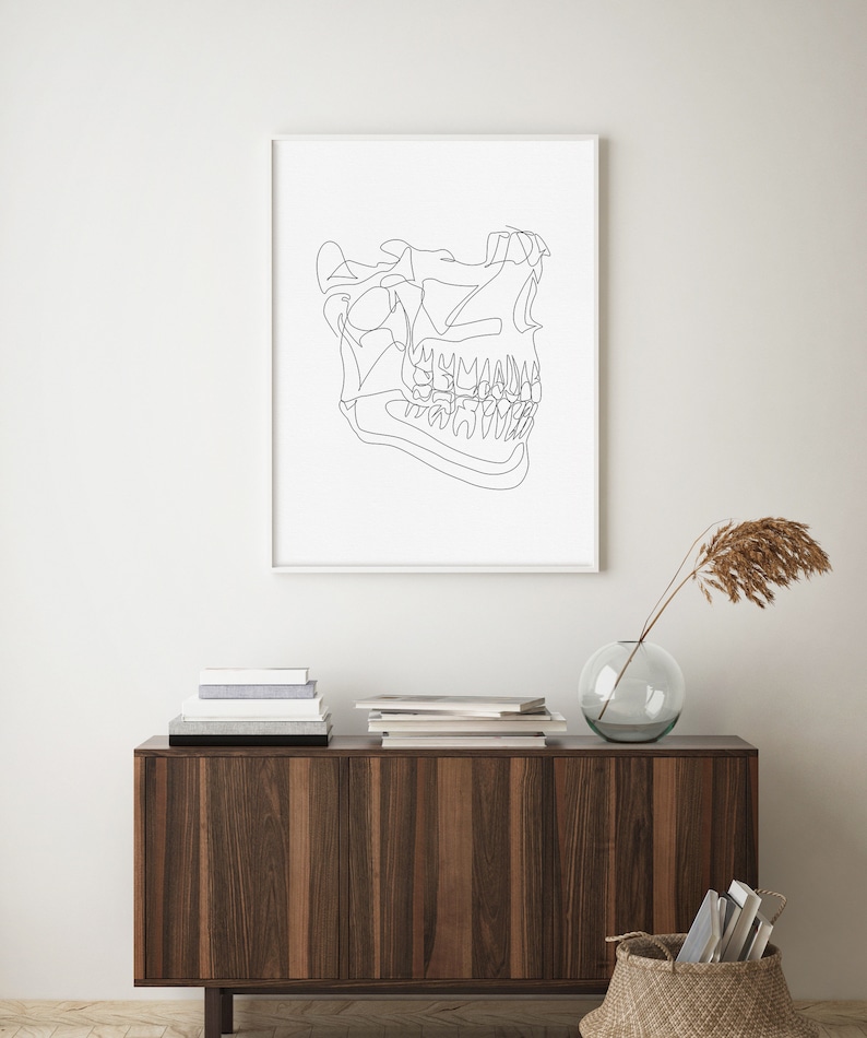 Abstract Skull Teeth Wall Art Printable Dental Art Print ...