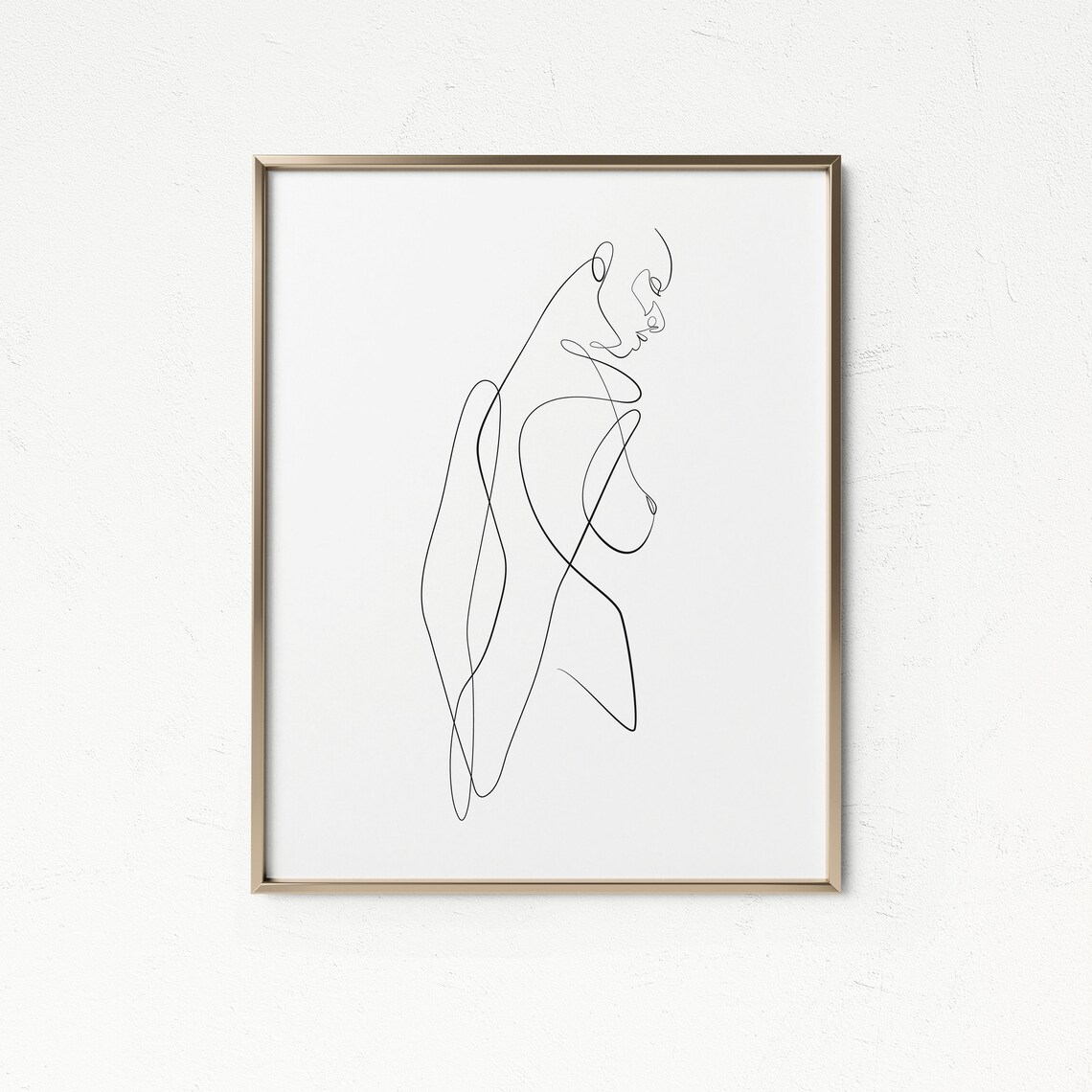 Single Line Body Figure Sketch One Line Nude Wall Art | Etsy