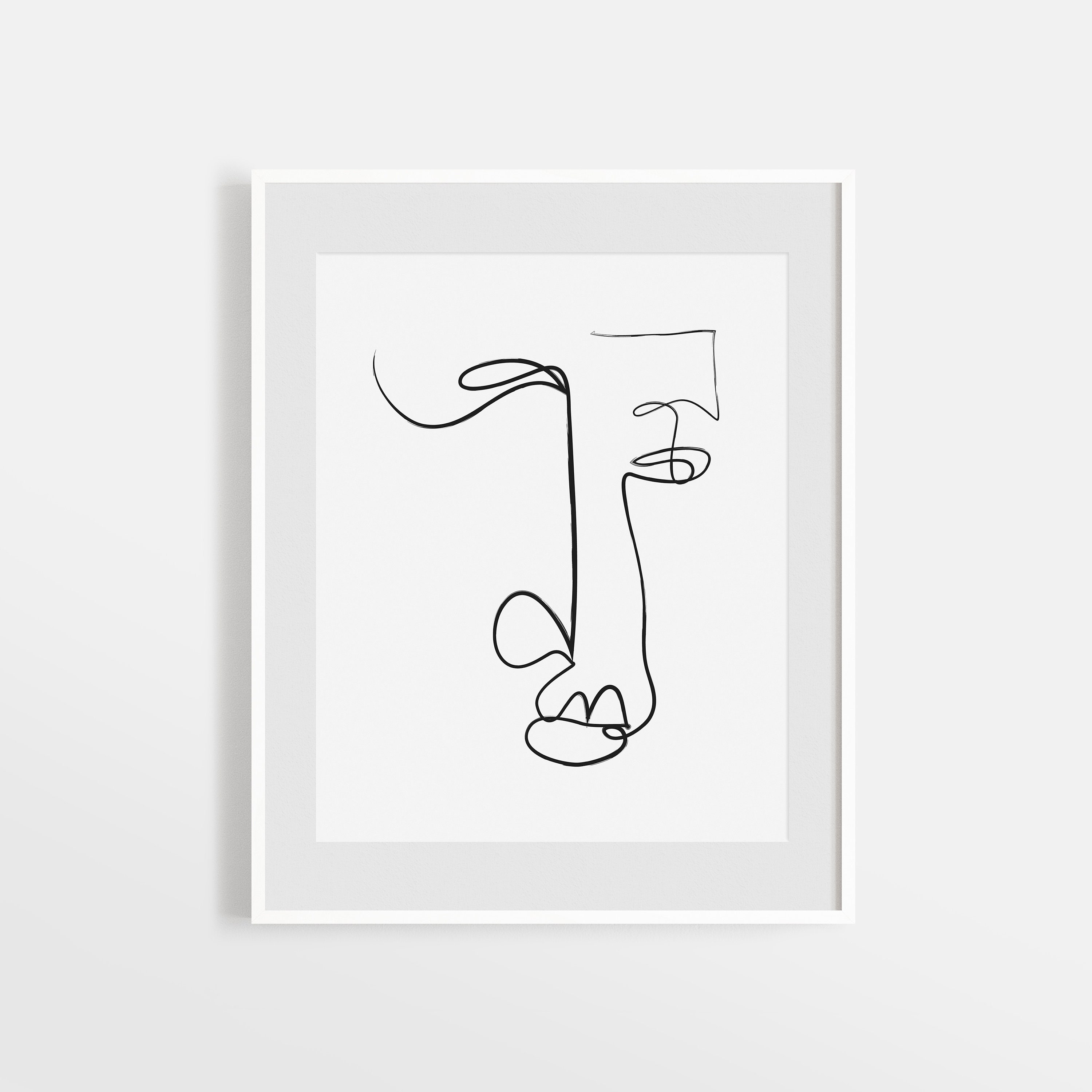 Abstract Face Line Drawing Print Ink One Line Wall Art Etsy Abstract Face Line Drawing Print Ink One Line Wall Art Etsy