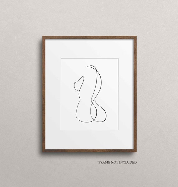 One Line Drawing of Woman's Body, Simple Female Figure Line Art, Minimalist  Abstract Sketch Wall Art, Single Line Art Print, Modern Decor - Etsy Canada