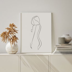 Woman Body Outline Print, Female One Line Drawing, Feminine Body ...