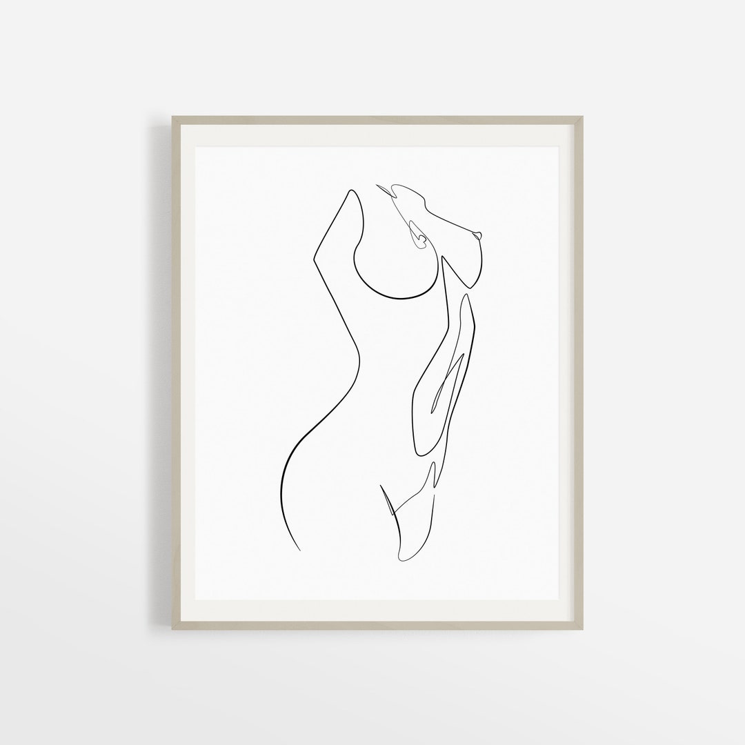 Fine Line Erotic Print Single One Line Body Illustration - Etsy