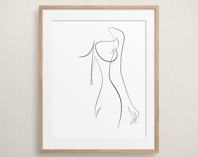 Woman Body Line Art Female One Line Drawing Printable - Etsy