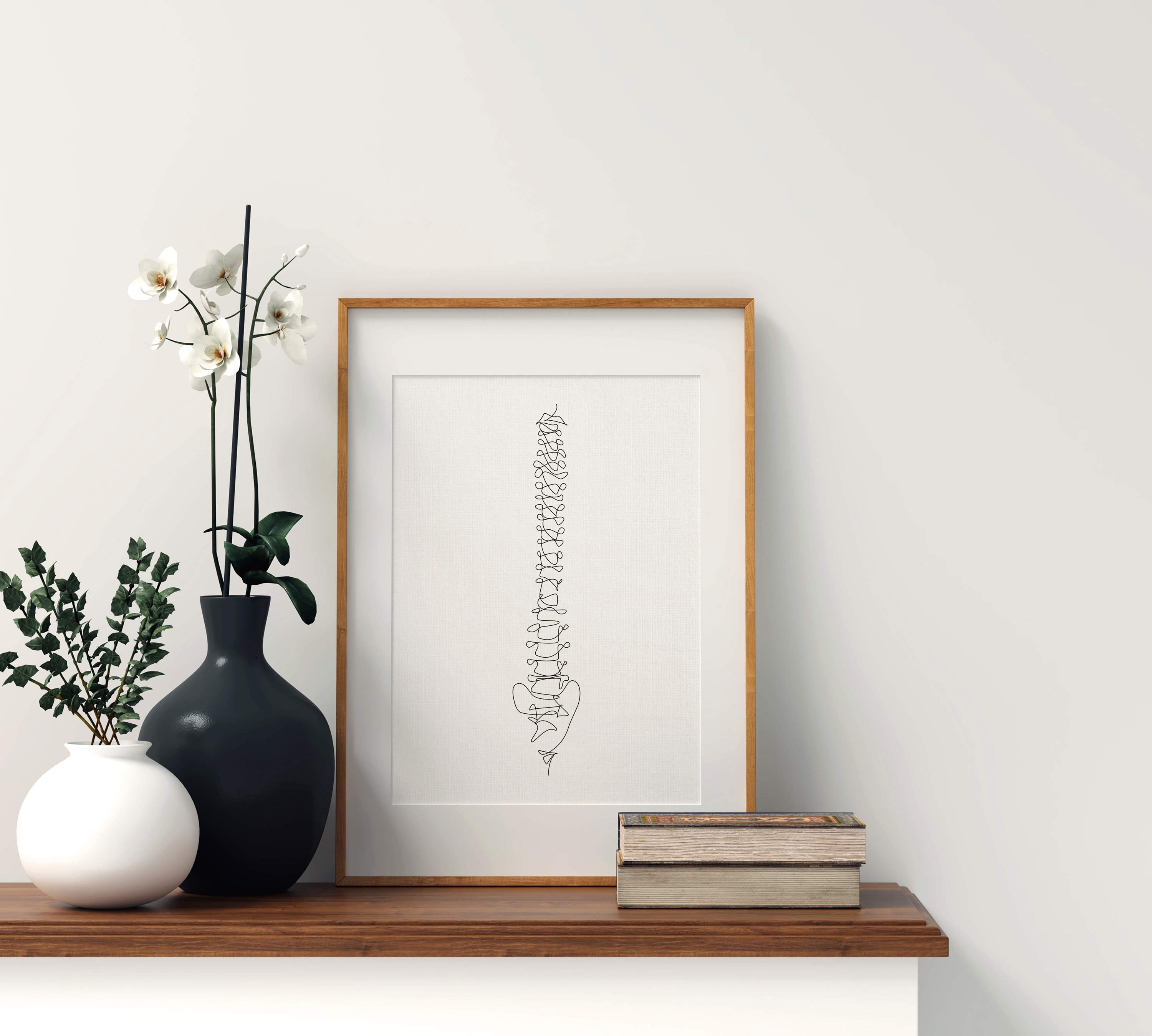 Abstract Spinal Cord Drawing Print Minimalist Medical Wall | Etsy