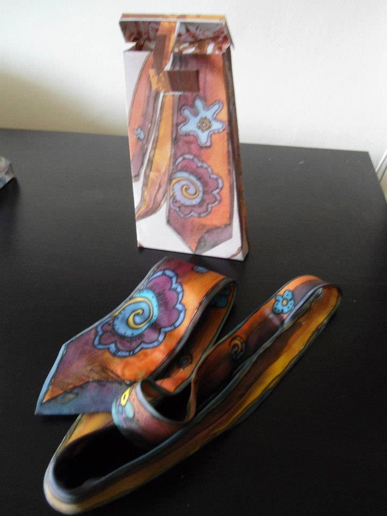 Father/'s Da HAPPY TIE ilk tie handmade painted made to order
