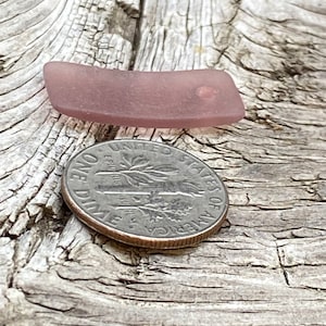 Cultured Sea Glass, Beach Glass, Seaglass Beads - Top Drilled Frosted Amethyst Bottle Curved Small Rectangle Pendants - 22x11mm  - 2pcs