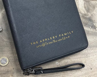 Personalised Off To See The World Family Travel Wallet