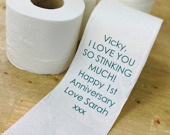 Personalised 1st Anniversary Paper Toilet Roll