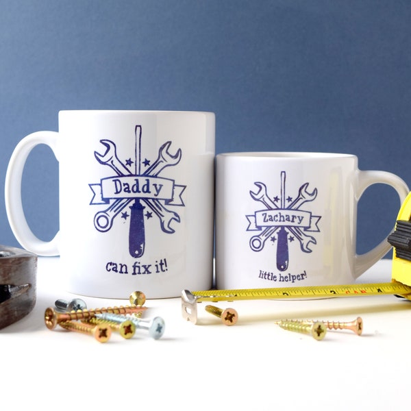 Personalised Daddy And Child Fix It Mugs