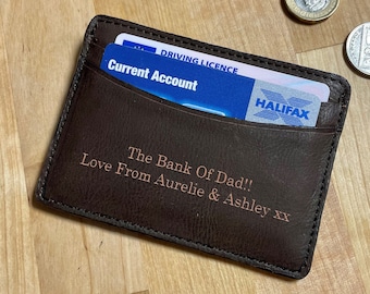 Personalised Bank Of Dad Card Holder Wallet