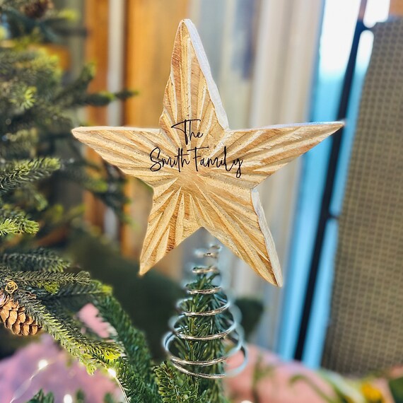Wooden star tree topper online