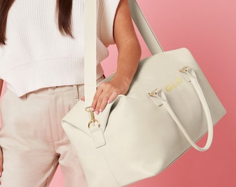 Personalised Ladies Holdall With Gold Initials