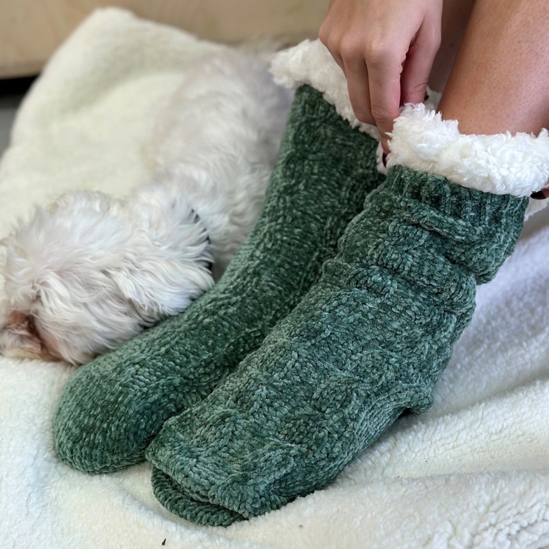 Personalised Chenille Slipper Socks image 5