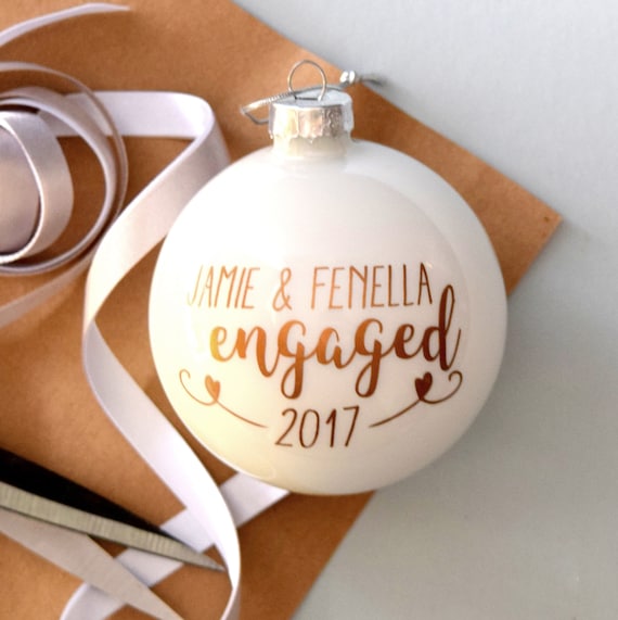 Personalised engagement on sale christmas bauble