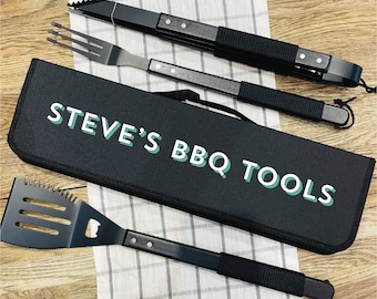 Personalised BBQ Tools Shadow Tool Set