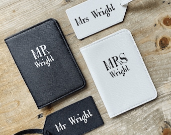 Set Of Two Newlyweds Passport And Luggage Tags