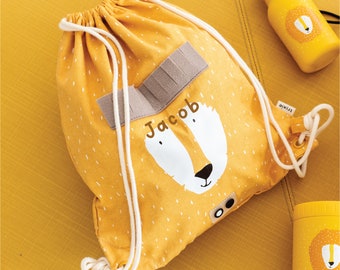 Personalised Lion Kids Drawstring Kit Bag