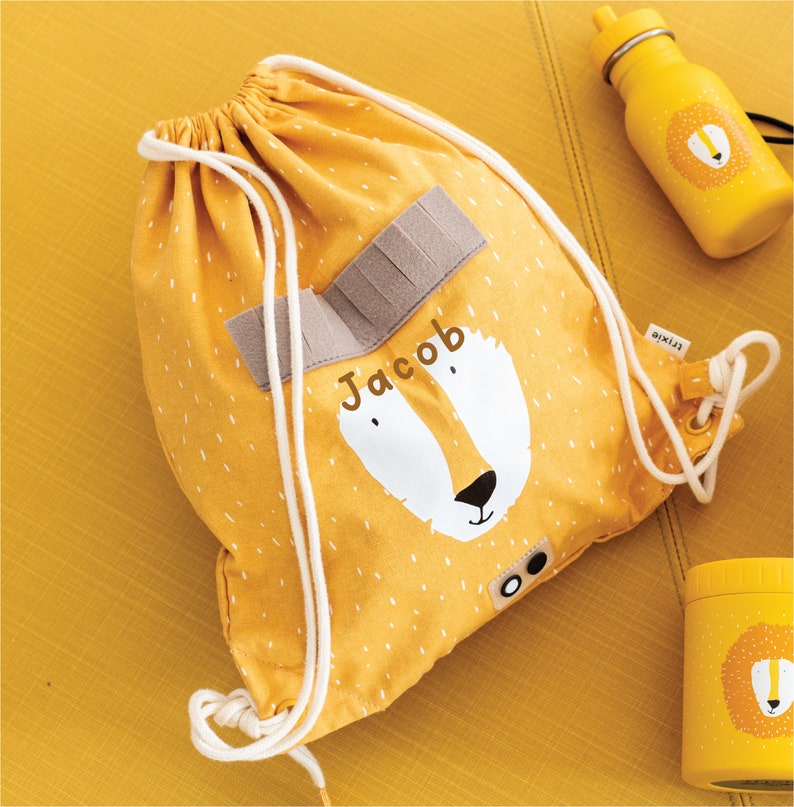 Personalised Lion Kids Drawstring Kit Bag image 1