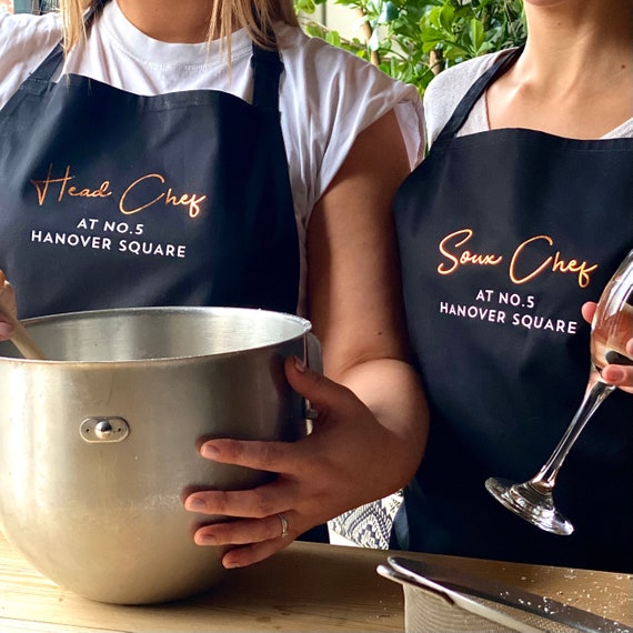 Head Chef Sous Chef Set of Two Aprons Etsy Canada