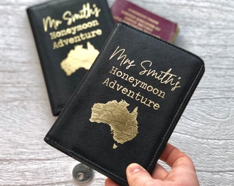 Pair Of Honeymoon Destination Passport Covers