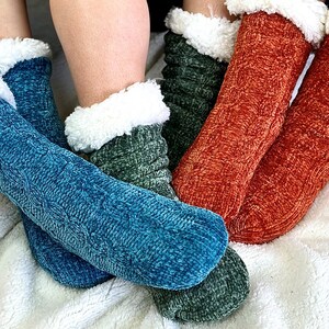 Personalised Chenille Slipper Socks image 7