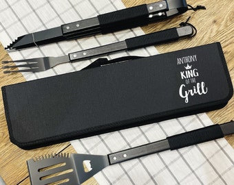 Personalised King Of The Grill Barbecue Tool Set