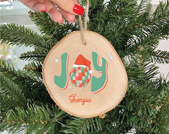 Personalised Joy Disco Ball Christmas Decoration