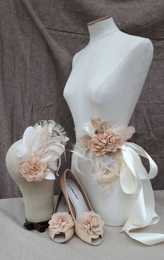 Bridal Sash /& Headpiece vintage wedding belt Fascinator Bride light green Peacock edwardian romantic Bridesmaid MINT PALE GEEN