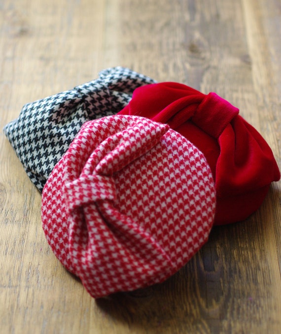 Houndstooth Black & White Hat Fascinator Vintage Pillbox  display picture 2