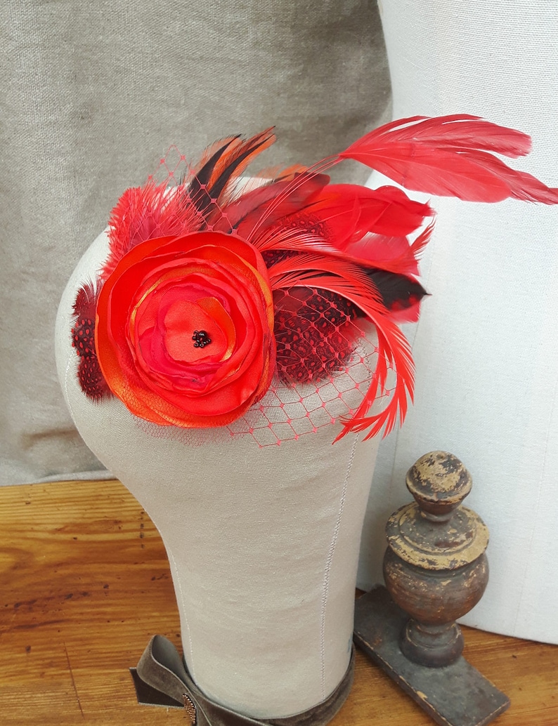 Frcolor Fascinator Haarschmuck Für Hochzeiten – Mit Clip Und Federn, Marineblau, 15 X 18 Cm
