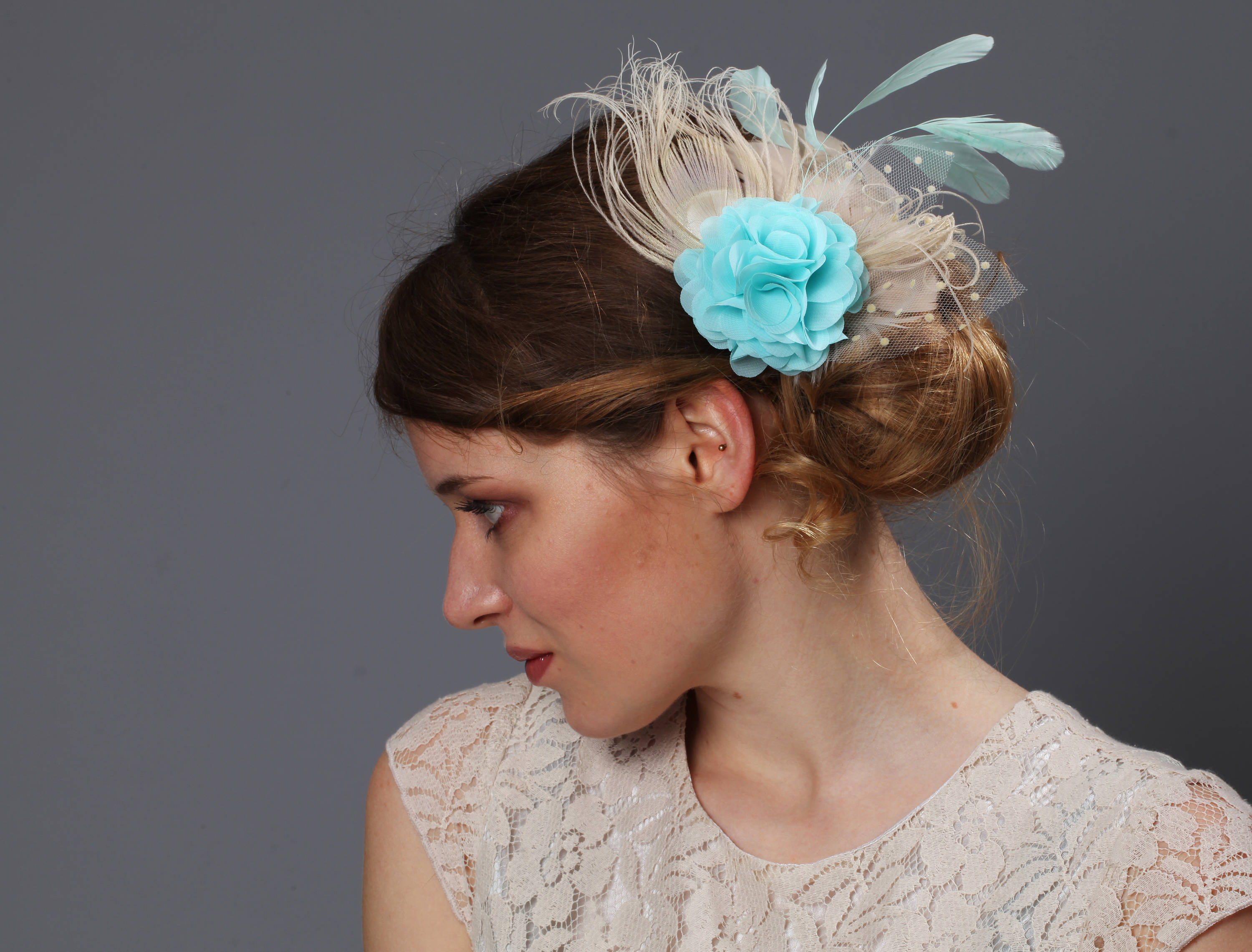 Bridal Fascinator Colors Mint Aqua Blue 
