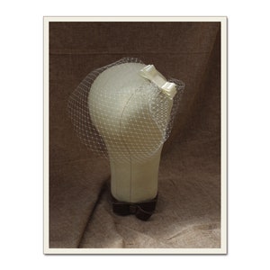 Vintage bride bridal BIRD CAGE VEIL wedding Bow 50s vintage elegant simple ivory Fascinator Headpiece bespoke customizable by Jazzafine