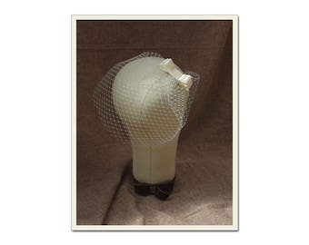 Voile de mariée vintage voile court cage à oiseaux bijoux de mariée nœud simple accessoire de cheveux coiffe années 50 Jazzafine