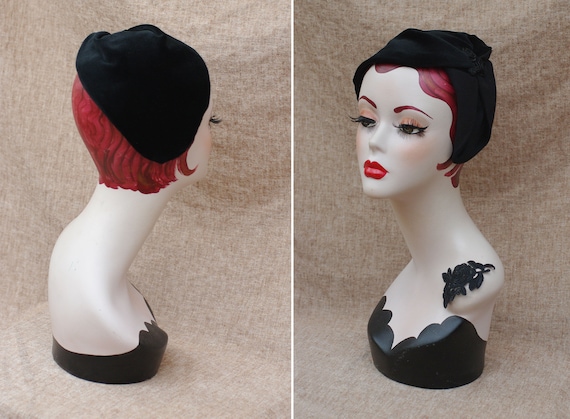 Haarband met kunstbloemen, vintage, haarband, veren, zwart, jaren 20