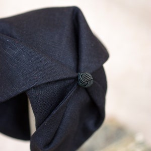 BLACK Half Hat pure linen Summer // Headpiece Vintage 30s 20s Art Deco // elegant Diva Look // Headband Fascinator black roaring accessories image 2