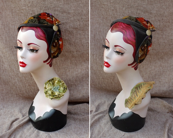 Fascia per capelli con stampa floreale, fascia per capelli pieghevole in stile vintage - Italia